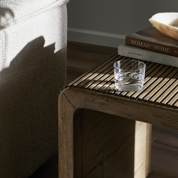 Leo End Table in Rustic Grey
