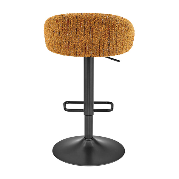 Jorrell KD Boucle Gaslift Swivel Bar Stool, Zenith Mustard