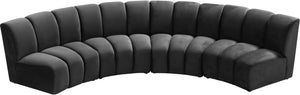Lynda 4pc. Modular Sectional In Grey Velvet