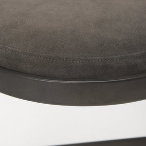 Tyson 17L x 18W x 28H Brown/Gray Suede W/ Metal Frame Counter Stool
