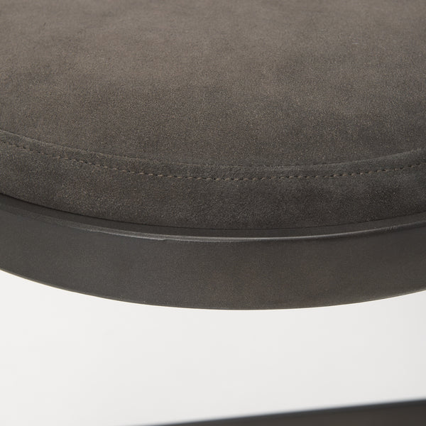 Tyson 17L x 18W x 28H Brown/Gray Suede W/ Metal Frame Counter Stool