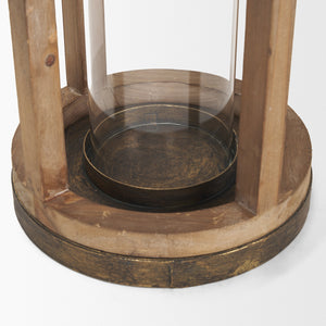 Andy I Large Natural Wood Cylindrical Lantern