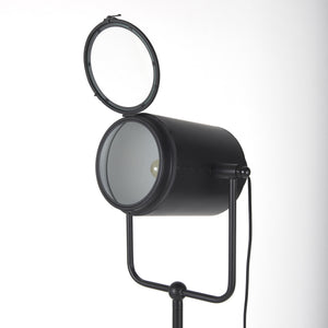 Debdou 22L x 22W x 61H Black and White Metal Adjustable Cinema-Style Floor Lamp
