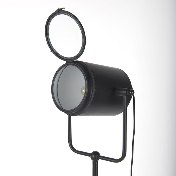Debdou 22L x 22W x 61H Black and White Metal Adjustable Cinema-Style Floor Lamp