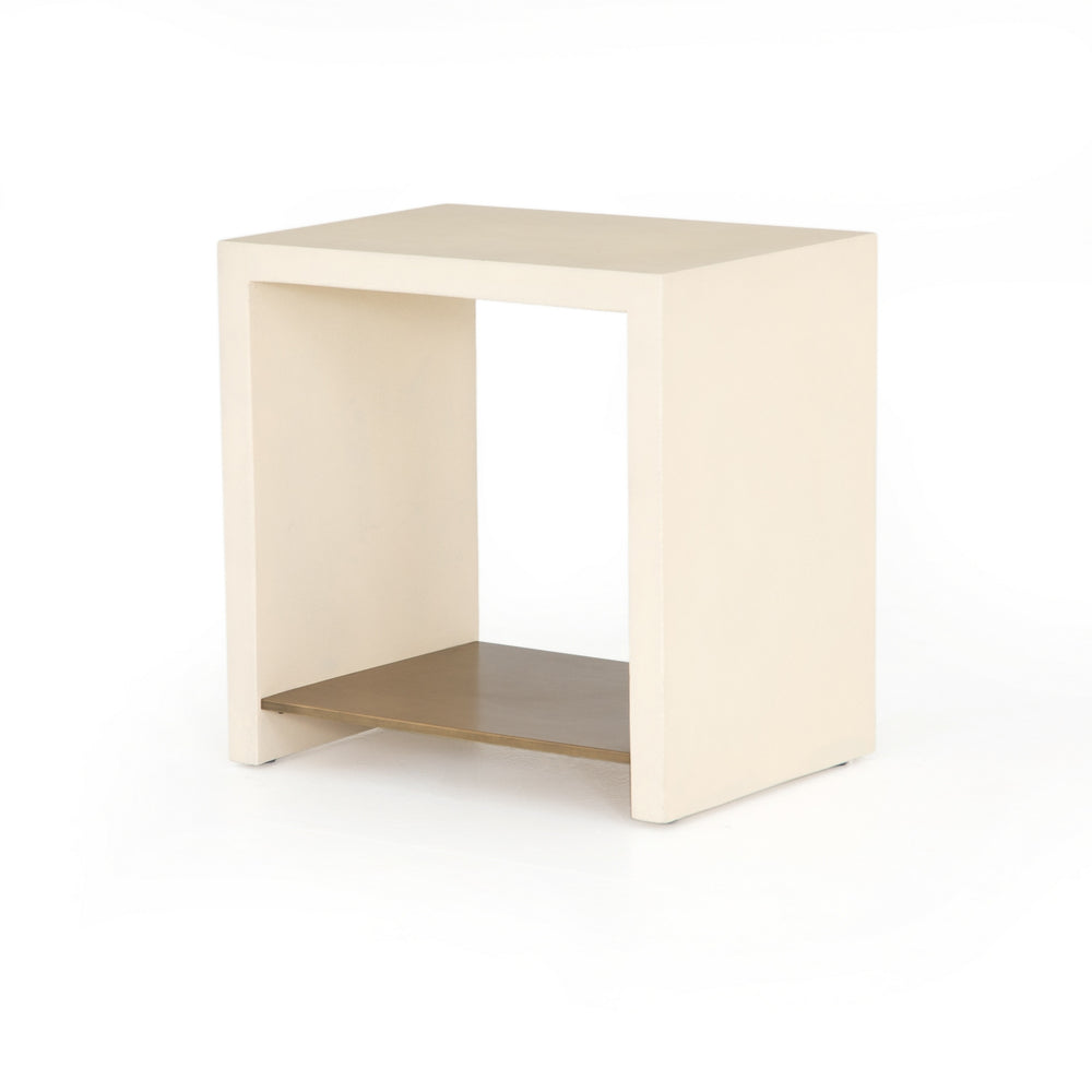 Hugo End Table-Parchment White