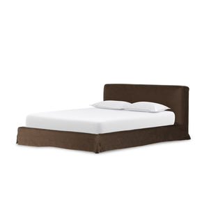 Aidan Slipcover King Bed - Brussels Coffee