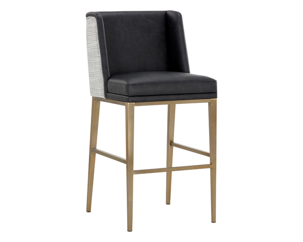 JOPLIN BARSTOOL - CANTINA BLACK / VERA WHITE PEPPER