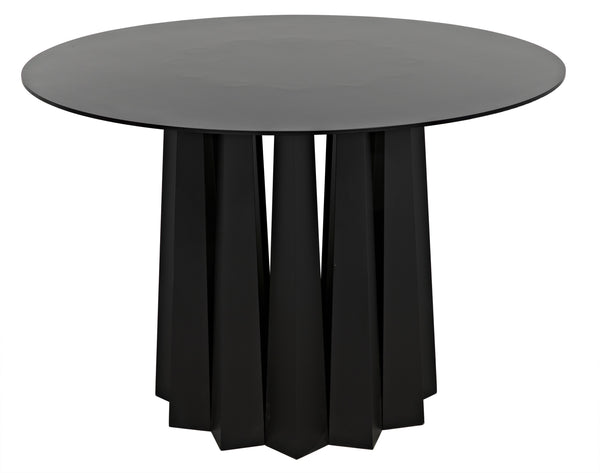 Column Dining Table, Black Steel