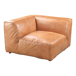 Moe's Luxe Corner Chair in Tan Leather
