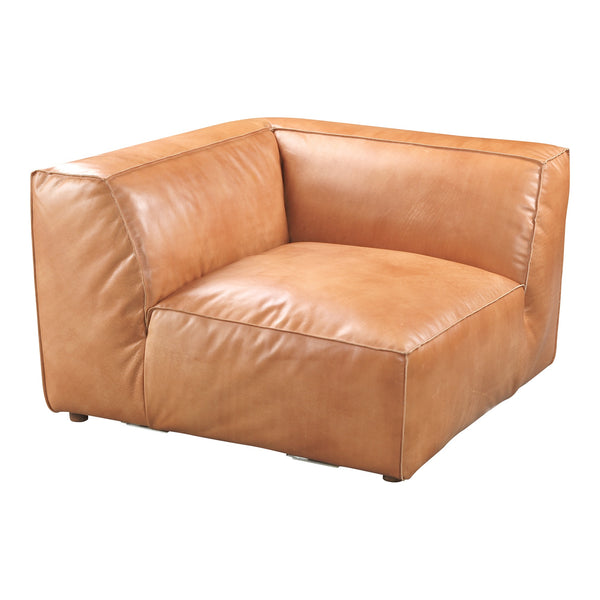 Moe's Luxe Corner Chair in Tan Leather