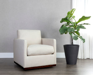 PORTMAN SWIVEL LOUNGE CHAIR - EFFIE LINEN