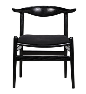 Boone Sungkai/Mindi Chair in Charcoal Black with Black Cotton Fabric