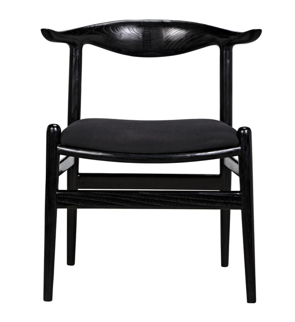 Boone Sungkai/Mindi Chair in Charcoal Black with Black Cotton Fabric