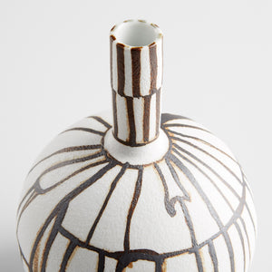 Risse Vase in Ebony and White