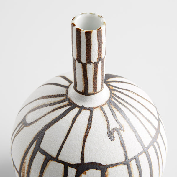 Risse Vase in Ebony and White