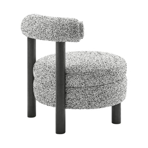 Esther Boucle Accent Chair, Speckled White 