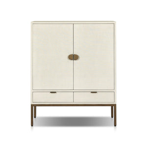 Cressida Bar Cabinet - Ivory Painted Linen