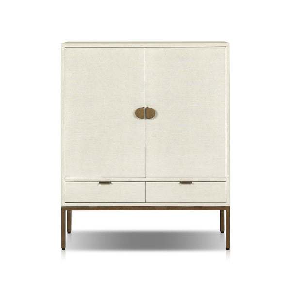 Cressida Bar Cabinet - Ivory Painted Linen