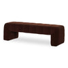 Moe's Verity Bench in Warm Brown Velvet