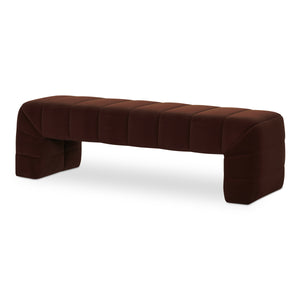 Moe's Verity Bench in Warm Brown Velvet