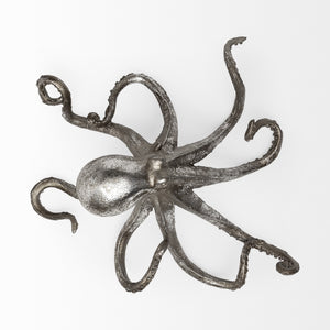 Strafford Medium 13L x 7W Silver Resin Octopus