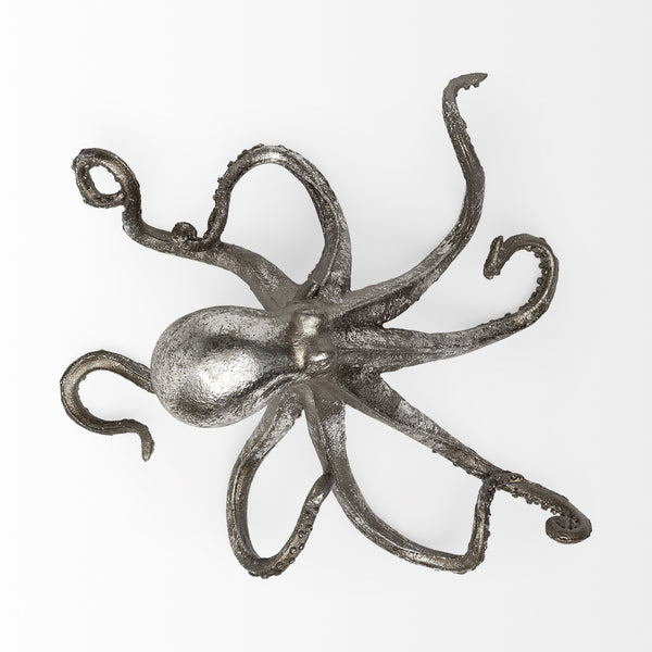 Strafford Medium 13L x 7W Silver Resin Octopus