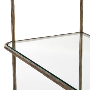 Swinton Bookcase In Hammered Aged Brass