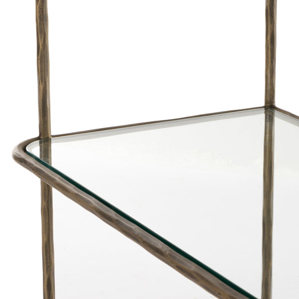 Swinton Bookcase In Hammered Aged Brass