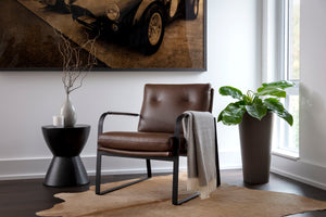 STERLING LOUNGE CHAIR - MISSOURI MAHOGANY LEATHER