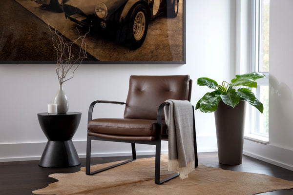 STERLING LOUNGE CHAIR - MISSOURI MAHOGANY LEATHER