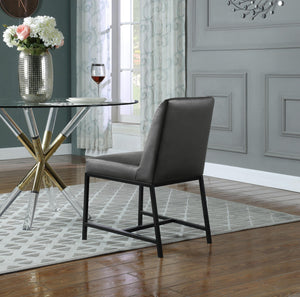 Bernard Dining Chair In Grey Faux Leather