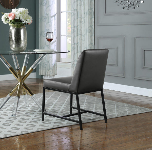 Bernard Dining Chair In Grey Faux Leather