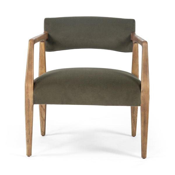 Tyler Armchair In Modern Velvet Loden