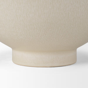 Tyren Cream Glazed Decorative Round Ceramic Bowl