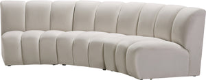 Lynda 3pc. Modular Sectional In Cream Velvet