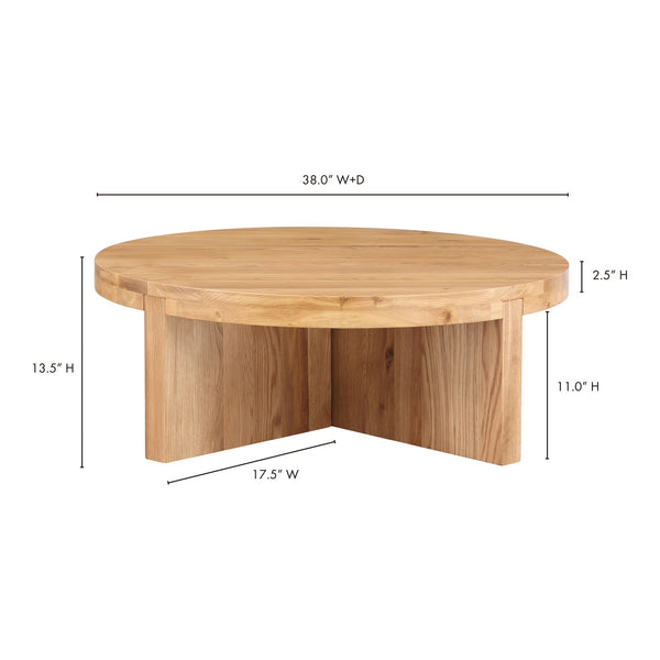 Moe's Folke Round Coffee Table in Natural Oak