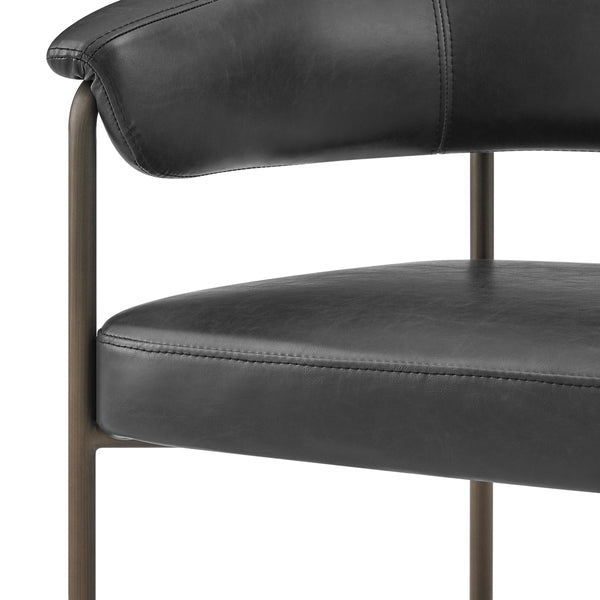 Kaiden KD Faux Leather Counter Stool, Cano Black 