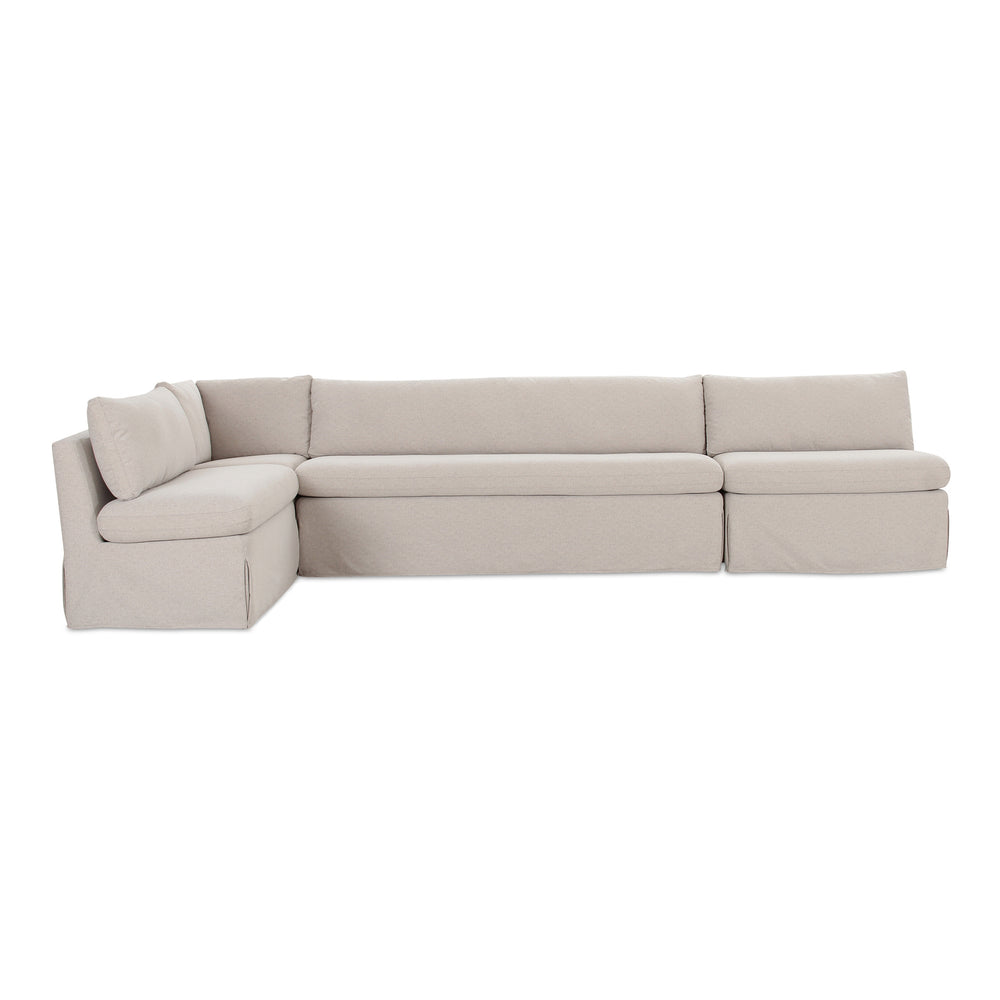 Moe's Fable Slipcover L-Shape Banquette 139.5" Beige