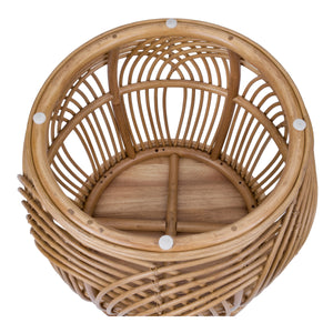 Arlo Rattan Side/ End Table w/ Wood Top, Honey