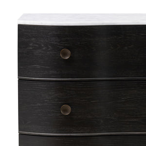 Tiago Marble Chest - Distressed Black