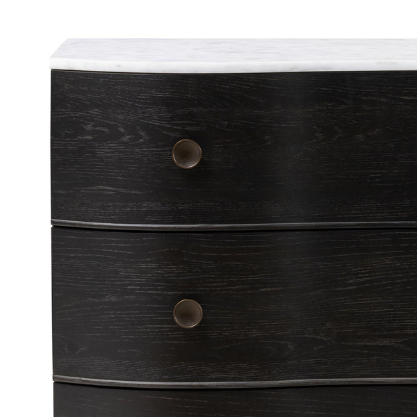 Tiago Marble Chest - Distressed Black