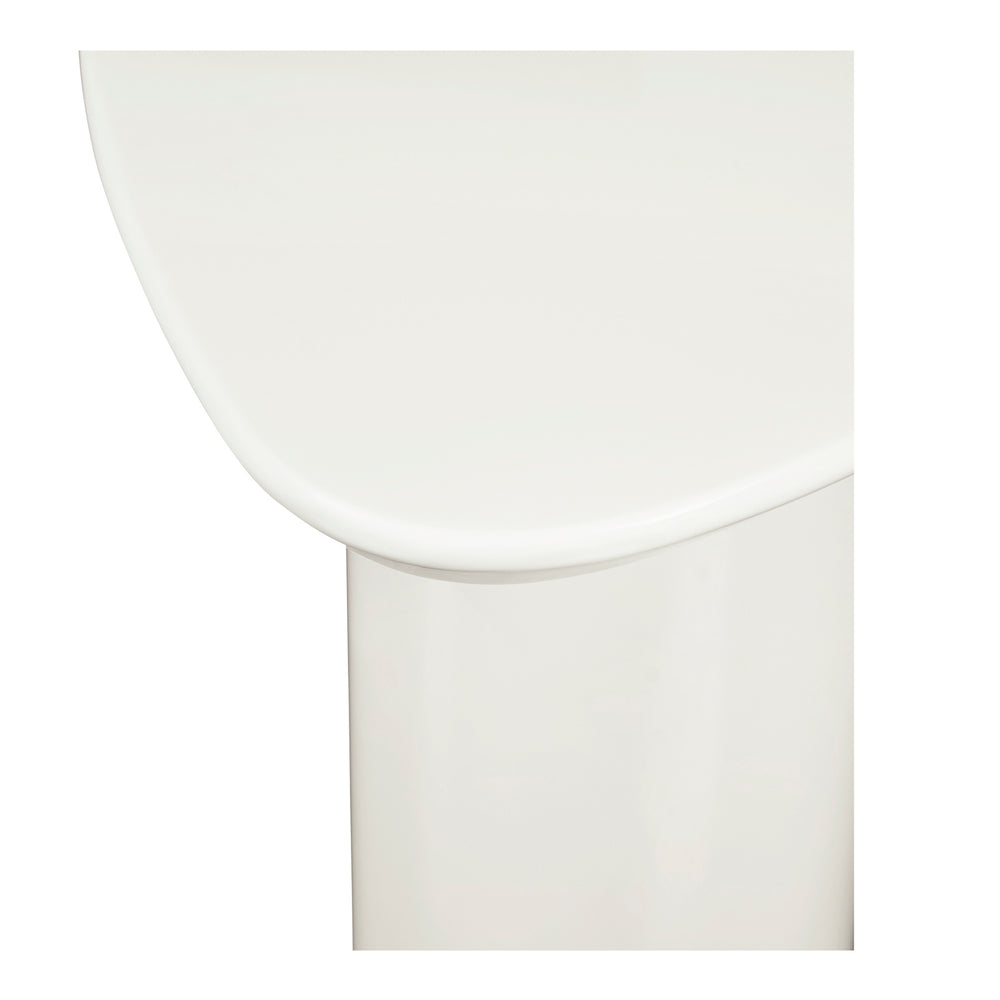Eden Accent Table Ivory Lacquer with Oval Base