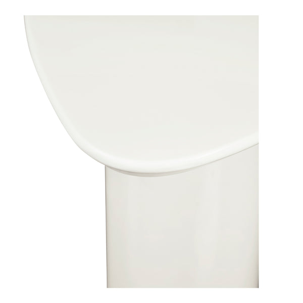 Eden Accent Table Ivory Lacquer with Oval Base