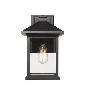 Portland 1 Light Outdoor Wall Light in Black Finish