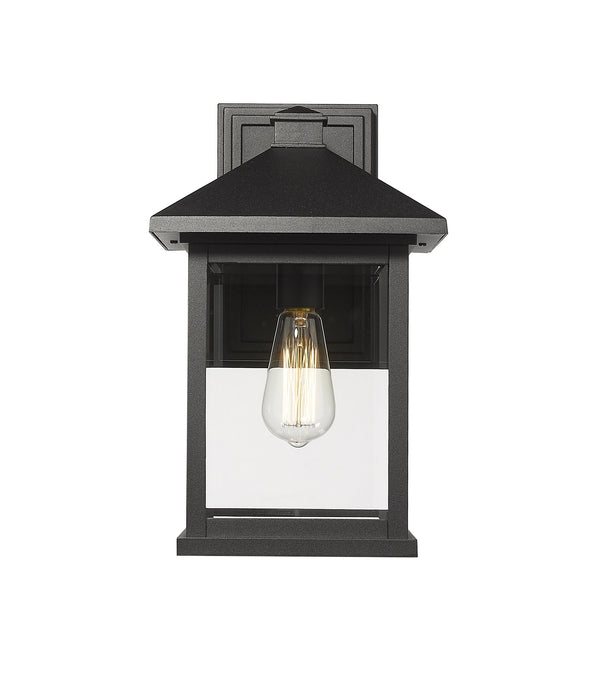 Portland 1 Light Outdoor Wall Light in Black Finish
