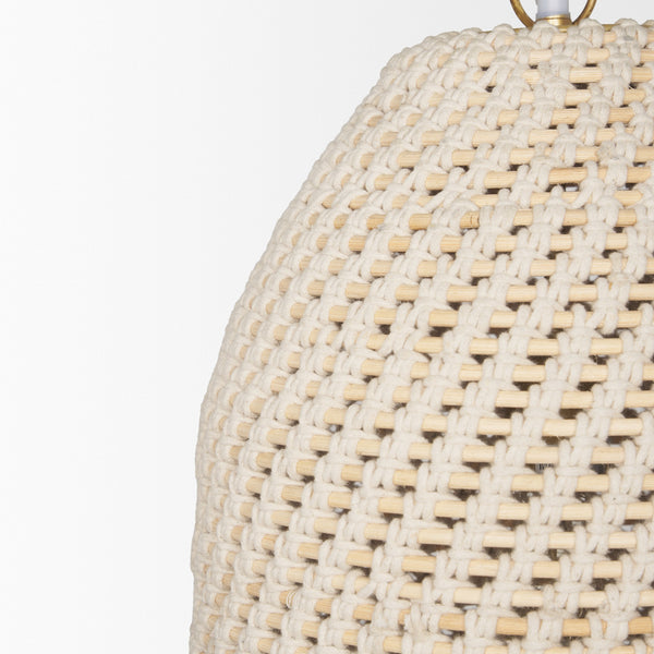 Tosha 1-Light Cotton Rope Bell Pendant