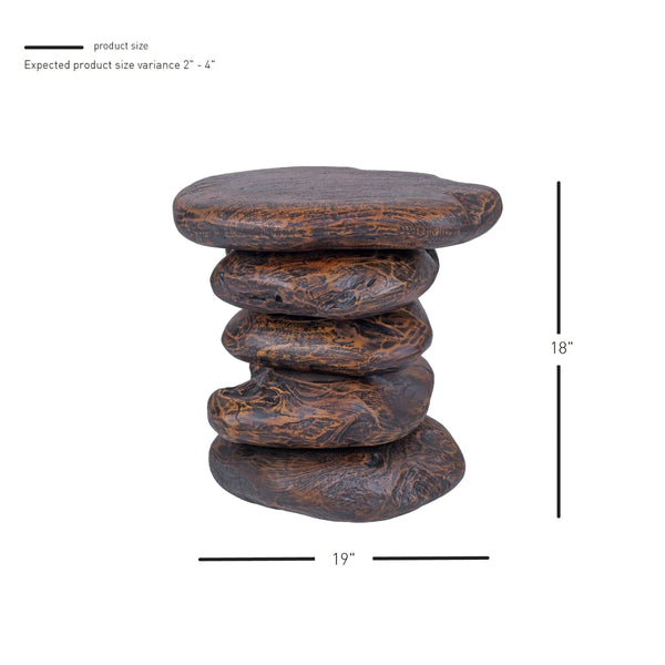 Katniss Reclaimed Teak Side/ End Table, Ebonized Teak