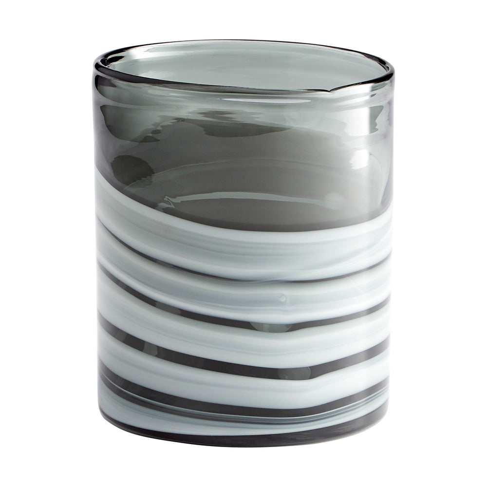 Torrent Vase in White and Silver