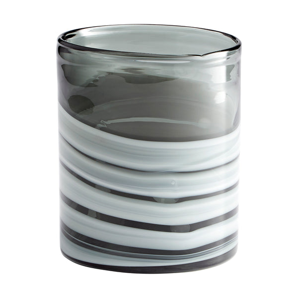 Torrent Vase in White and Silver