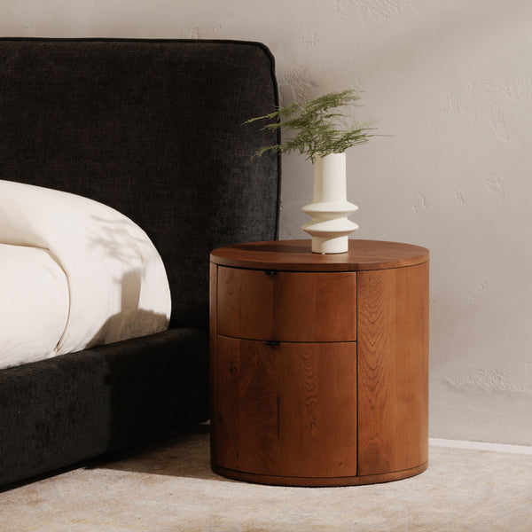 Theo Two Drawer Brown Nightstand by Moe's